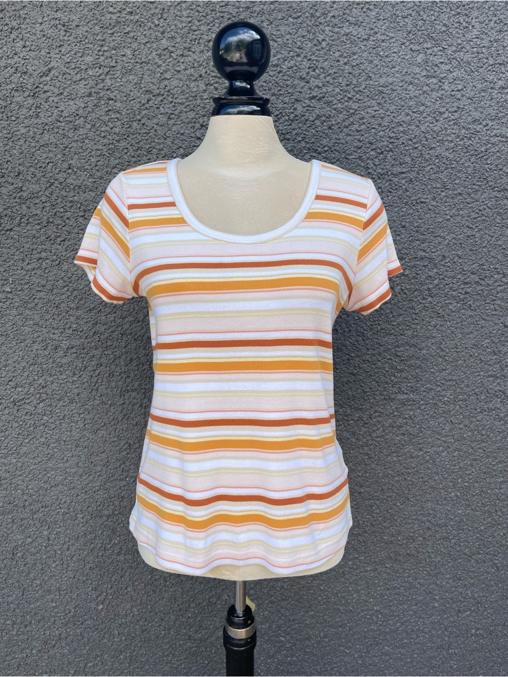 Wrangler Striped Baby Ribbed Scoop Neck Tee